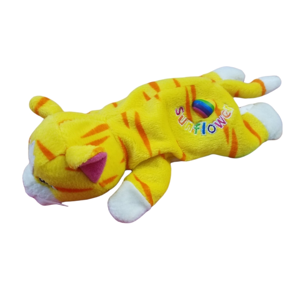 1998 Lisa Frank Sunflower Striped Cat Beanie Baby Plush